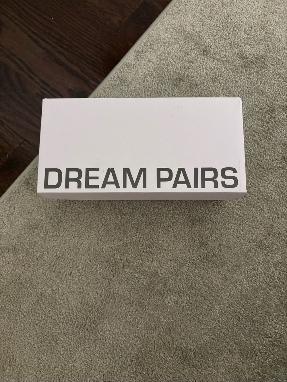 Dream Pairs Champagne Sandal Box with Black Label Accents